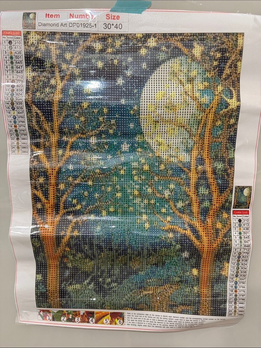 Diamond Painting Art Kit Moonlit Forest 30x40cm